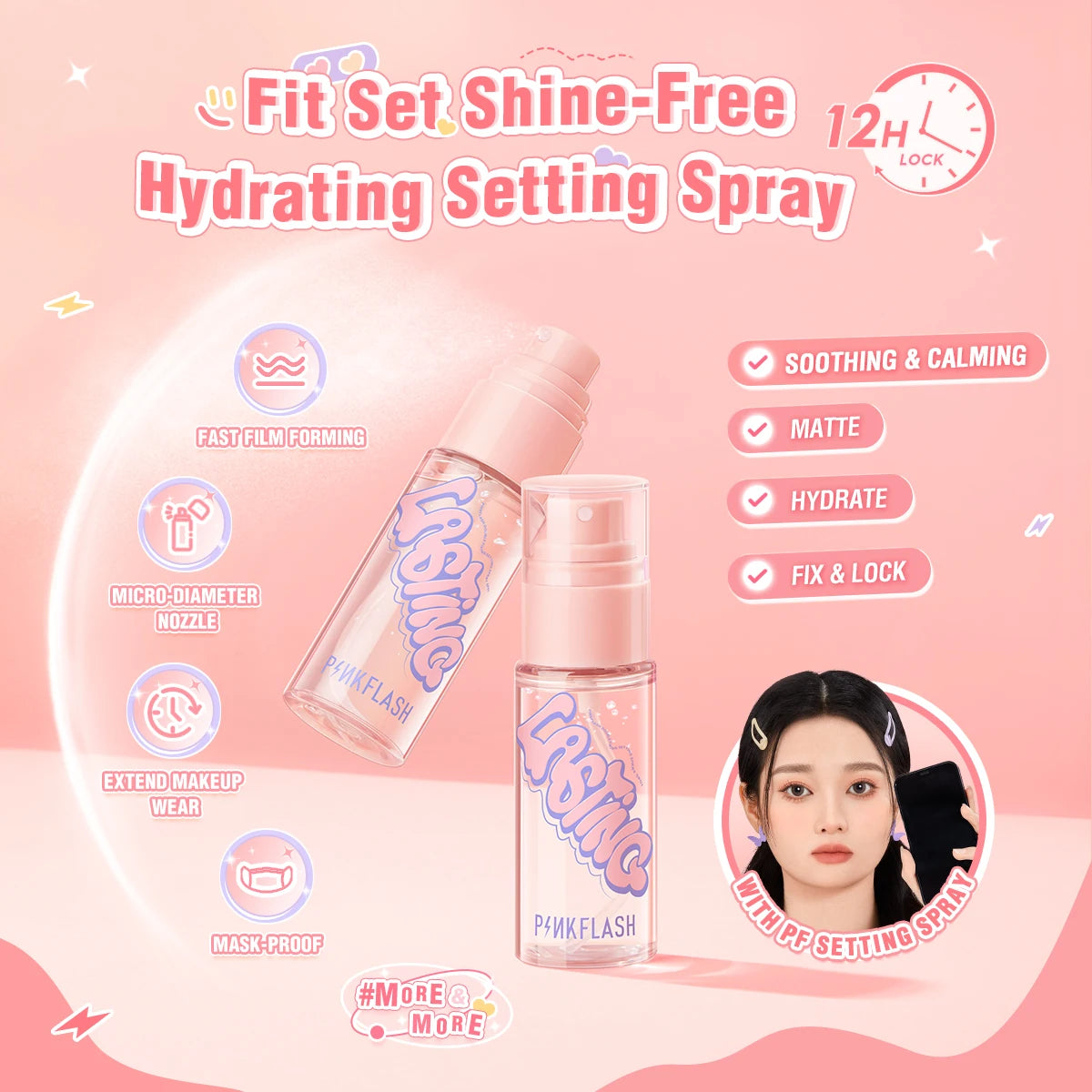 PINKFLASH Spray fijador de maquillaje